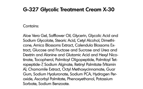 GLYCOLIC TREATMENT CREAM X-30 (G-327) - rayaspa