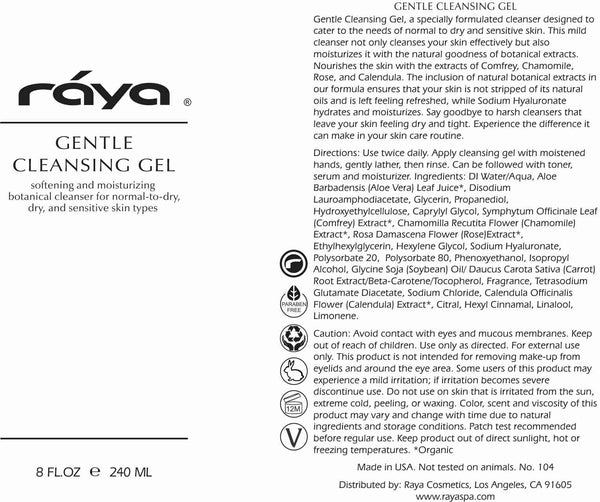 GENTLE CLEANSING GEL (104) RAYA SPA