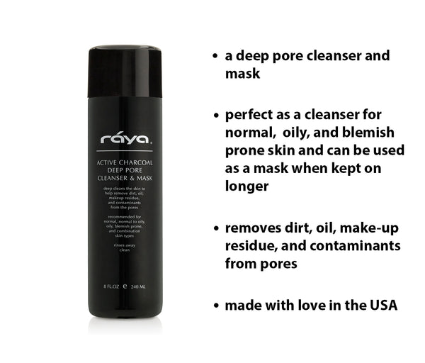 ACTIVE CHARCOAL DEEP PORE CLEANSER & MASK (121) - rayaspa