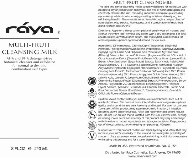 MULTI-FRUIT CLEANSING MILK (G-154) RAYA SPA