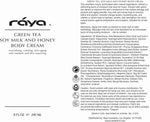 GREEN TEA SOY MILK AND HONEY BODY CREAM (S-523) RAYA SPA