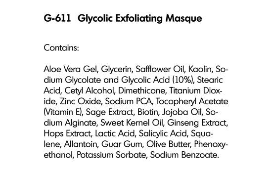 GLYCOLIC EXFOLIATING MASQUE (G-611) - rayaspa